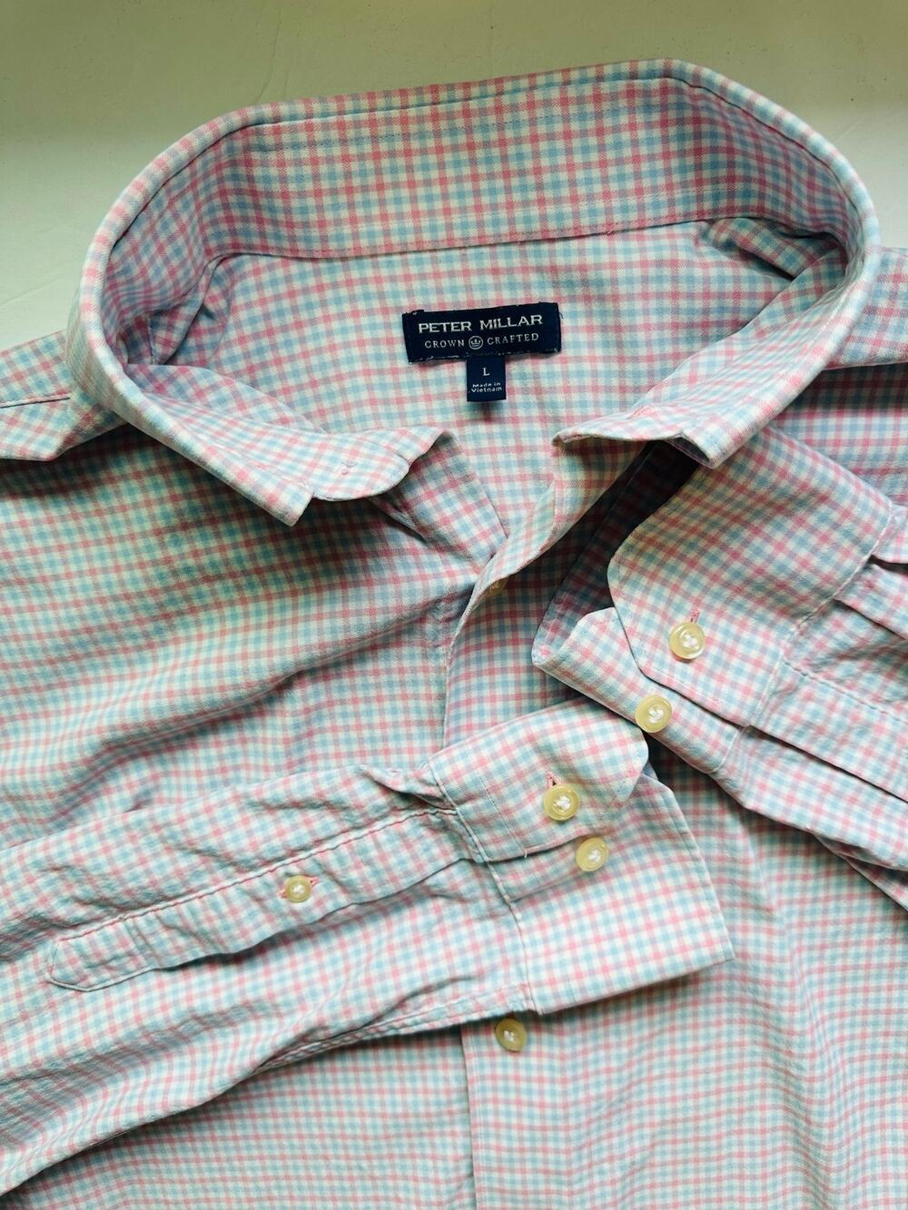 Peter Millar Crown Crafted
Men's Performance
Gingham Sport Shirt - Size L